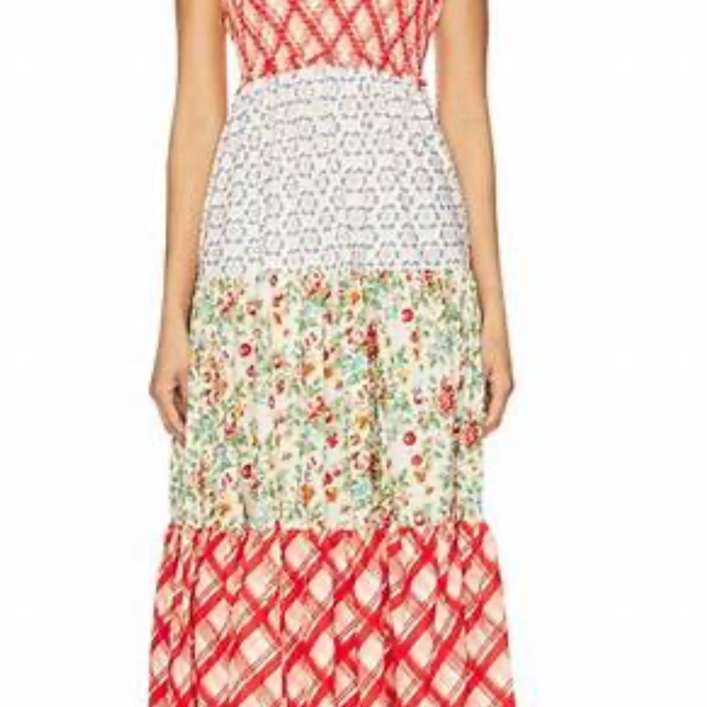 Free People Bluebell Maxi Dress tiered smock floral small - Picture 4 of 6